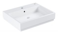 Umywalka ceramiczna GROHE Cube Ceramic 60 wisząca z otworem z przelewem 600 x 490 mm biel alpejska z powłoką PureGuard  | 3947300H