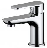 Bateria umywalkowa stojąca BRASS & FITTINGS Lago 1-uchwytowa 1-otworowa mosiężna chrom w komplecie: węże przyłączeniowe elastyczne G 3/8 x 450 x M10 x1  | 3950301300