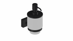 Dozownik do mydła ścienny BRASS & FITTINGS VITALLE BRESSO szkło mrożone 75 x 152 mm czarny mat  | 3951099251