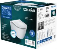 Zestaw WC z powłoką HygieneGlaze DURAVIT Soleil by Starck biały w komplecie: miska wc wisząca rimless bez rantu spłukującego, lejowa, HygieneFlush (2591092000), deska zdejmowana, zawiasy stalowe, z zamknięciem soft (0026490000)  | 45910920A1