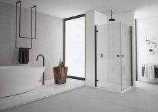 Drzwi jednoczęściowe SANSWISS ANNEA AN1C strona lewa 900 x 2000 mm czarne mat szkło hartowane przezroczyste z powłoką AQUAPERLE  | AN1CG09000607