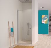 Drzwi skrzydłowe HUPPE VITALLE GARDA ST 1000 1000 x 2000 mm srebrne połysk szkło hartowane 6 mm przezroczyste z powłoką Anti-Plaque  | CU3104092322