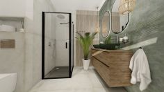 Drzwi wahadłowe 1-skrzydłowe KERMI ŁAZIENKI VITALLE NOLA strona prawa 800 x 2000 mm czarne soft szkło hartowane ESG 5 mm przezroczyste z powłoką CADAclean  | VN1WR080203PK