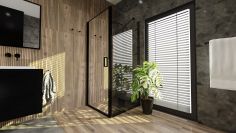 Ścianka boczna KERMI ŁAZIENKI VITALLE NOLA 800 x 2000 mm czarna soft szkło hartowane ESG 5 mm przezroczyste z powłoką CADAclean  | VNTWD080203PK