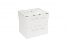 Zestaw łazienkowy 600 mm ROCA VITALLE PALO zawiera: szafka z 2 szufladami z funkcją cichego domykania bez uchwytów, umywalka ceramiczna ze zintegrowana półką po obu stronach  | A851634806