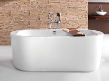 Space Line WOW/SPACE 90x180+SP wanna akrylowa owalna wolnostojąca 1800 x 900 mm biała EW z systemem powietrznym AIC4 z zestawem odpływowym ze stelażem SP