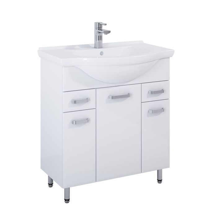 Amigo Rio szafka podumywalkowa stojąca 75 3D 2S 3 drzwiczki i 2 szuflady 700 x 352 x 800 mm biała