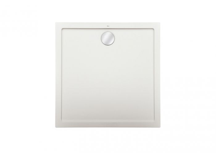 AERON brodzik konglomeratowy STONEX kwadratowy 80 x 80 x 3.5 cm biały zawiera syfon PD5000165