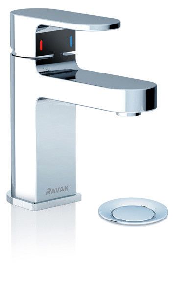 Chrome CR 011.00 bateria umywalkowa stojąca 1-uchwytowa 1-otworowa z korkiem 149 x 41 mm biała