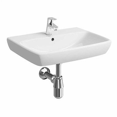 Nova Pro umywalka wisząca prostokątny z otworem z przelewem 650 x 480 mm biała