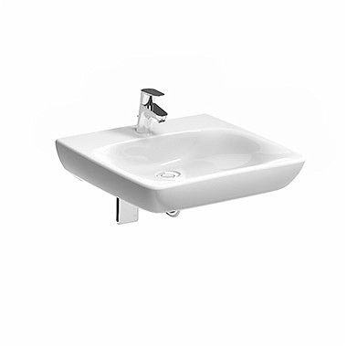 Nova Pro Bez Barier umywalka z otworem bez przelewu 550 x 550 mm biała dla osób niepełnosprawnych