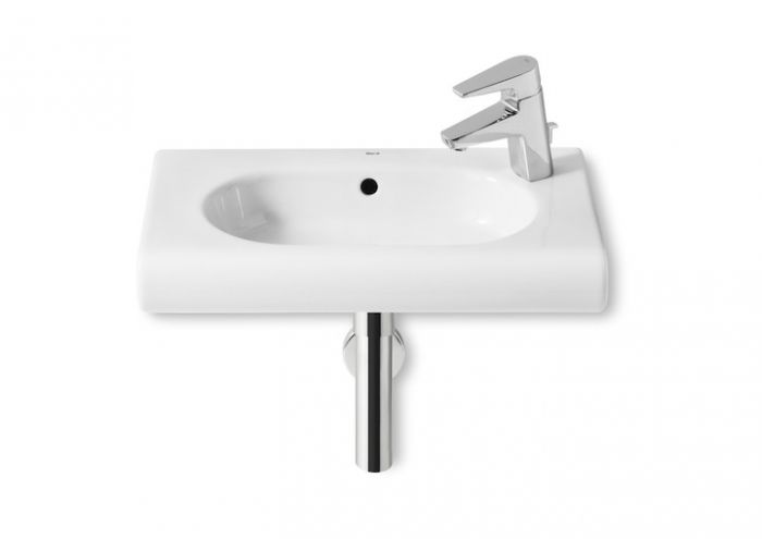 MERIDIAN umywalka ścienna Compacto strona prawa z otworem 550 x 320 x 130 mm biała z zestawem montażowym